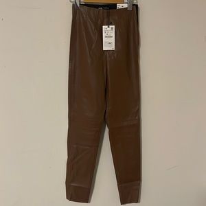 Zara Faux Leather Hi-Rise Leggings